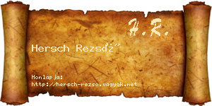 Hersch Rezső névjegykártya